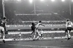 Mick Harford tangles with Southall