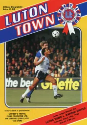 Programme: Luton Town FC vs Oxford United (15th Mar 1986)