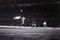 Mike Newell completely slices this effort wide of the goal