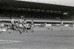 Steve Foster with a long range effort