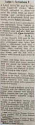 Match Report: Luton Town FC vs Tottenham Hotspur (12th Apr 1986)