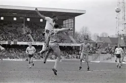 Ricky Hill heads for goal