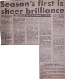 Match Report: Leicester City vs Luton Town FC (23rd Aug 1986)
