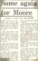 Match Report: Leicester City vs Luton Town FC (23rd Aug 1986)