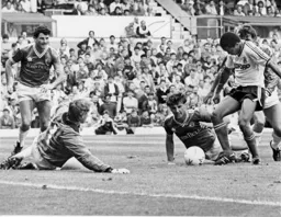 Stein leaves Walsh on the floor and sits Ian Andrews down