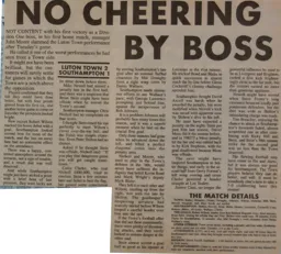 Match Report: Luton Town FC vs Southampton (26th Aug 1986)