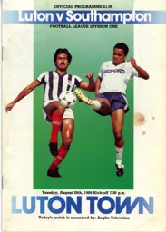Programme: Luton Town FC vs Southampton (26th Aug 1986)