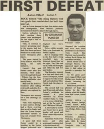 Match Report: Aston Villa vs Luton Town FC (3rd Sep 1986)