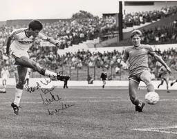 Mike Newell scores his and Town`s second goal despite Steve Wicks best efforts