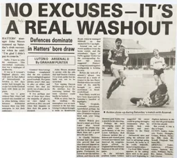 Match Report: Luton Town FC vs Arsenal (13th Sep 1986)