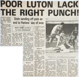 Match Report: West Ham United vs Luton Town FC (20th Sep 1986)
