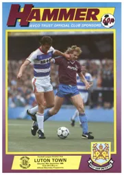 Programme: West Ham United vs Luton Town FC (20th Sep 1986)