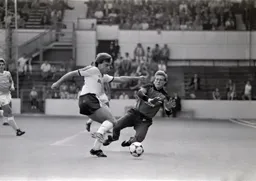 Mal Donaghy finds himself going one on one with City keeper Perry Suckling
