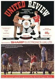 Programme: Manchester United vs Luton Town FC (18th Oct 1986)