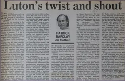 Match Report: Luton Town FC vs Liverpool (25th Oct 1986)