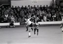 Mal Donaghy and Gary Bannister look for the ball