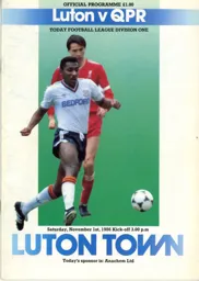 Programme: Luton Town FC vs Queens Park Rangers (1st Nov 1986)