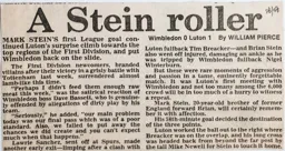 Match Report: Wimbledon vs Luton Town FC (8th Nov 1986)