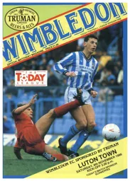 Programme: Wimbledon vs Luton Town FC (8th Nov 1986)