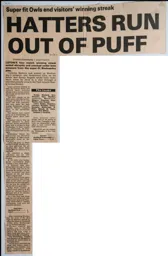 Match Report: Sheffield Wednesday vs Luton Town FC (22nd Nov 1986)