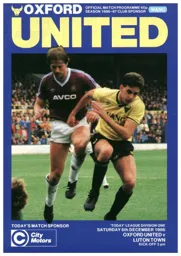 Programme: Oxford United vs Luton Town FC (6th Dec 1986)