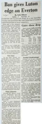 Match Report: Luton Town FC vs Everton (13th Dec 1986)