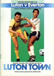 Programme: Luton Town FC vs Everton (13th Dec 1986)