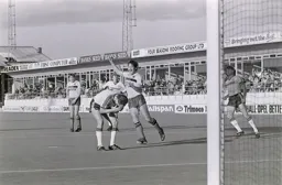Despair for Peter Nicholas but joy for Steve Sims after Nicholas had missed from the penalty spot