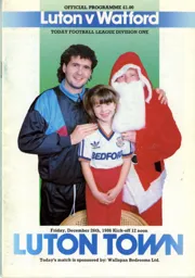 Programme: Luton Town FC vs Watford (26th Dec 1986)