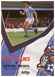 Programme: Coventry City vs Luton Town FC (1st Jan 1987)