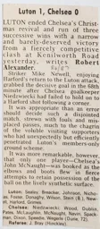 Match Report: Luton Town FC vs Chelsea (3rd Jan 1987)