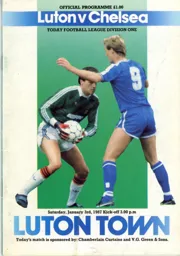 Programme: Luton Town FC vs Chelsea (3rd Jan 1987)