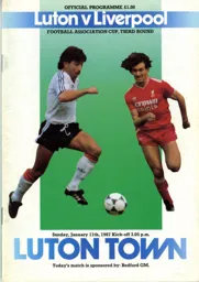 Programme: Luton Town FC vs Liverpool (11th Jan 1987)