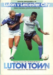 Programme: Luton Town FC vs Leicester City (24th Jan 1987)