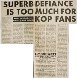 Match Report: Liverpool vs Luton Town FC (26th Jan 1987)