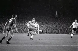 Tim Breacker takes a shot at goal