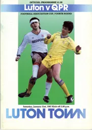 Programme: Luton Town FC vs Queens Park Rangers (31st Jan 1987)