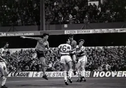 Mick Harford`s header brings about the Town`s only goal