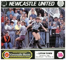 Programme: Newcastle United vs Luton Town FC (7th Feb 1987)