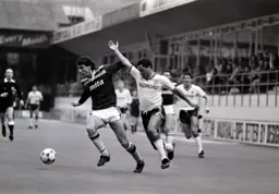 Brian Stein is held off the ball by Martin Keown