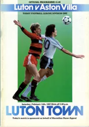 Programme: Luton Town FC vs Aston Villa (14th Feb 1987)