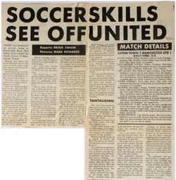 Match Report: Luton Town FC vs Manchester United (14th Mar 1987)