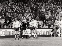 Ashley Grimes has just been sent off by referee Mr James