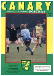 Programme: Norwich City vs Luton Town FC (21st Mar 1987)