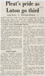Match Report: Luton Town FC vs Tottenham Hotspur (28th Mar 1987)
