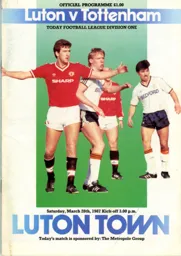 Programme: Luton Town FC vs Tottenham Hotspur (28th Mar 1987)