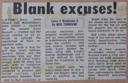 Match Report: Luton Town FC vs Wimbledon (4th Apr 1987)