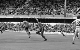 Mark Stein salutes his goal after putting the Town 1-0 in front