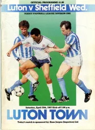 Programme: Luton Town FC vs Sheffield Wednesday (25th Apr 1987)