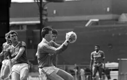 Bob Bolder snatches the ball away from Mike Newell